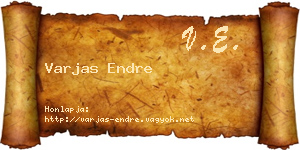 Varjas Endre névjegykártya